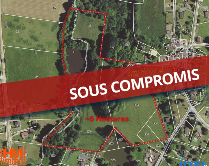 Buildable land of 1000m² with a lake